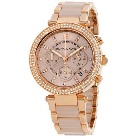 ladies michael kors parker chronograph watch rose gold mk5896|michael kors chronograph.